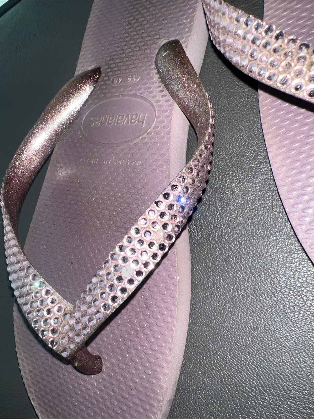 Havaianas lavender Flip Flops with Swarovski Straps